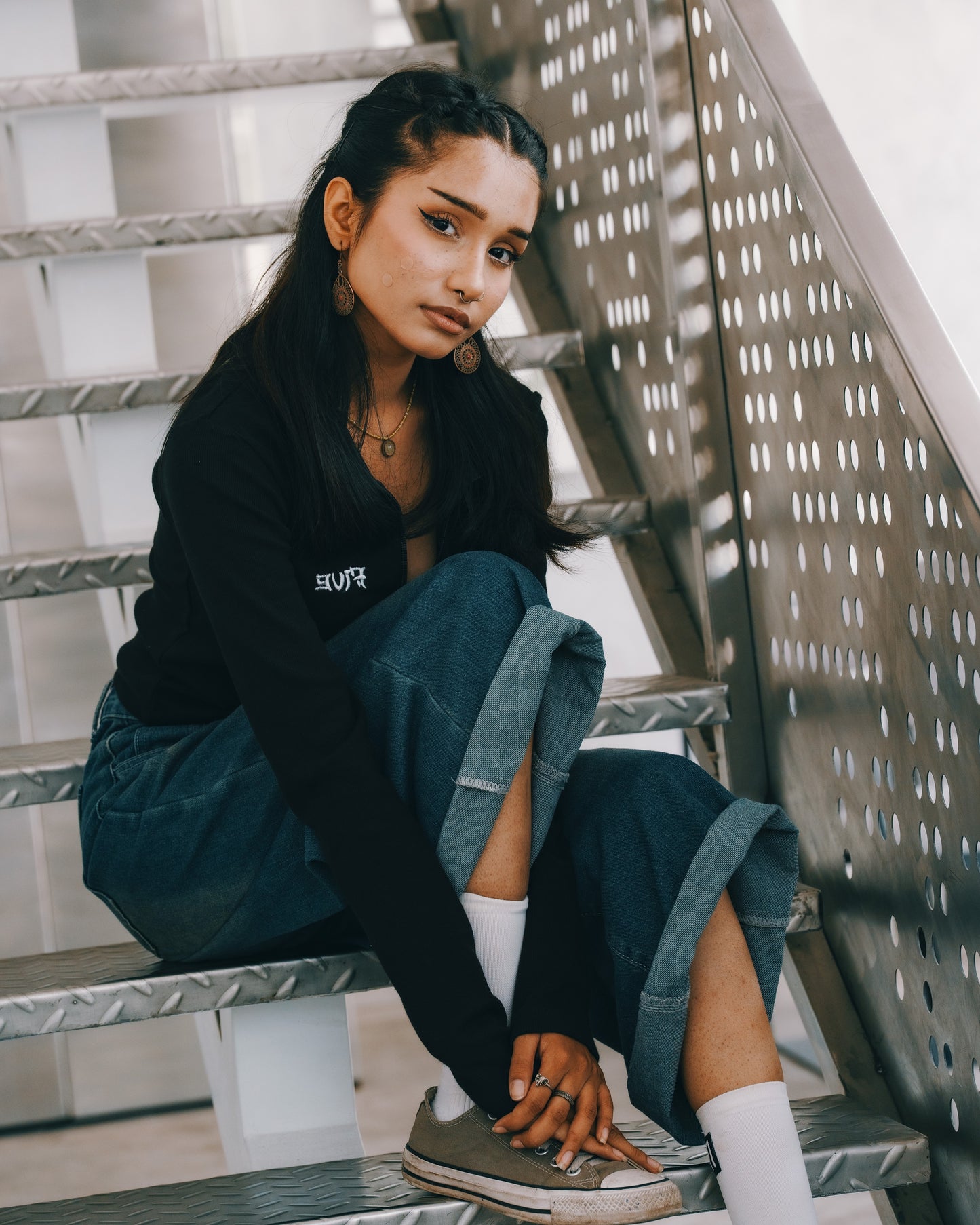 Midnight - Zipped Croptop